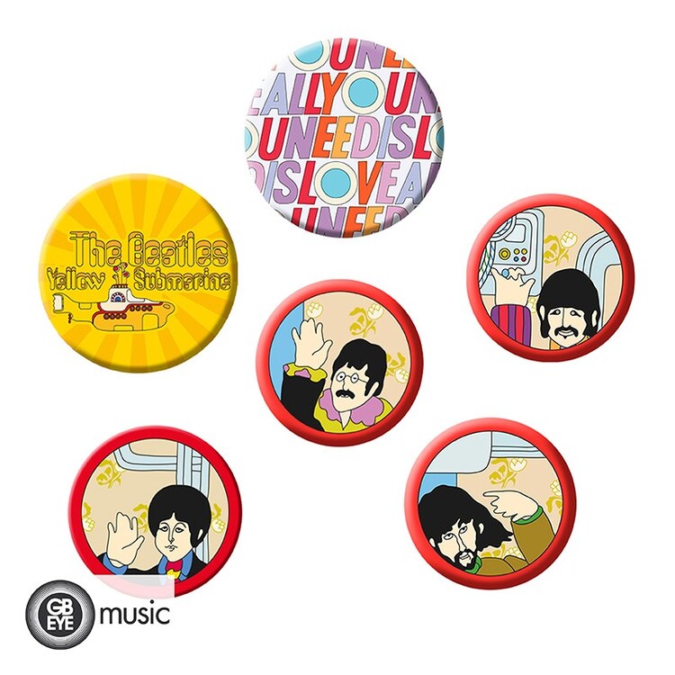 Zestaw przypinek The Beatles - Yellow Submarine
