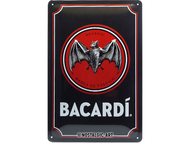Levně Plechová cedule Bacardi - Black Logo, 20 x 30 cm