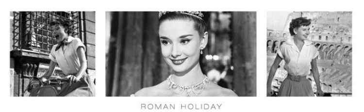 Ingelijste poster Audrey Hepburn - roman holiday triptych
