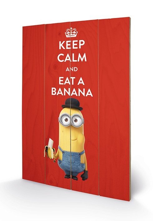 Poster su legno I Minion (Cattivissimo me) - Keep Calm