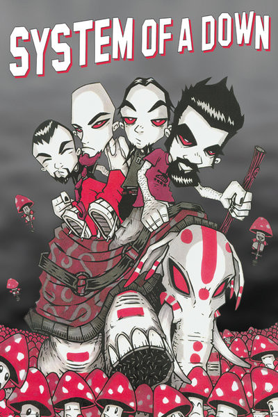 Poster System of a Down Mushrooms Wall Art 3+1 FREE UKposters