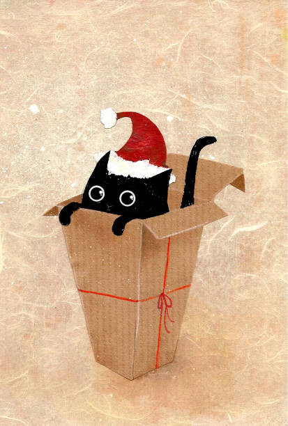 Ilustrace Cat gift, Illustration, 26.7 × 40 cm
