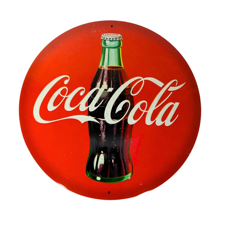 Levně Plechová cedule Coca Cola, Ø 35 cm