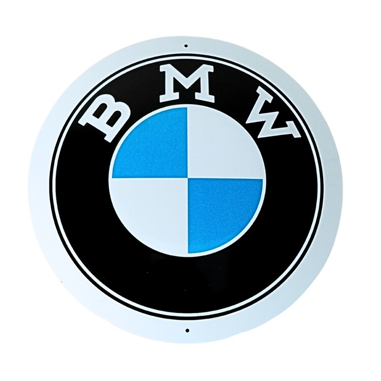 Levně Plechová cedule BMW, Ø 35 cm
