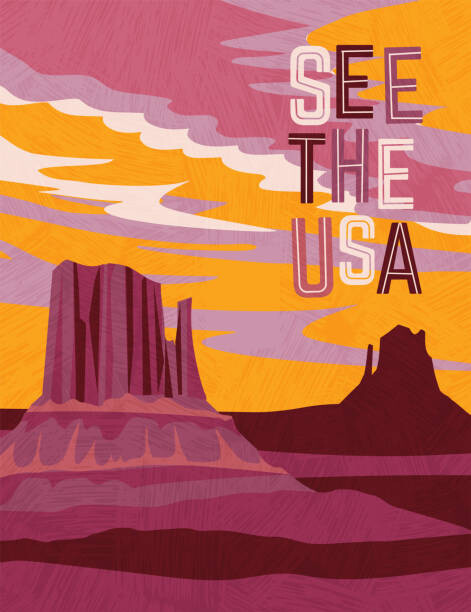 Levně Plakát, Obraz - USA travel poster design template. Southwest, teddyandmia, 30 × 40 cm