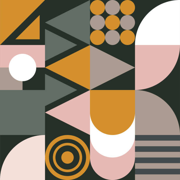 Levně Plakát, Obraz - Bauhaus seamless pattern with geometric shapes, tomozina, 40 × 40 cm