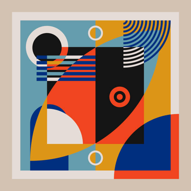 Levně Plakát, Obraz - Abstract vector geometric with bauhaus style, Taufik Ramadhan, 40 × 40 cm