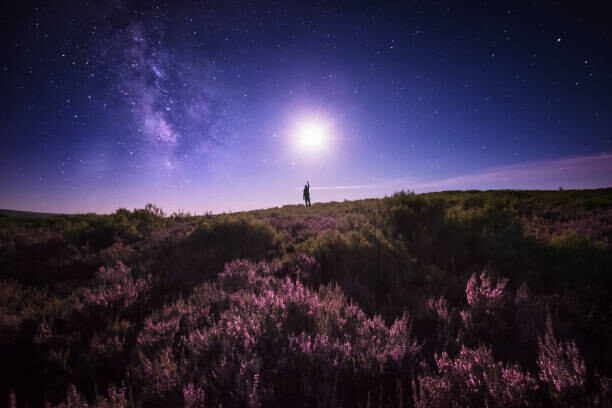 Levně Plakát, Obraz - Touching the Moon and the Milky Way, Carlos Fernandez, 40 × 26.7 cm