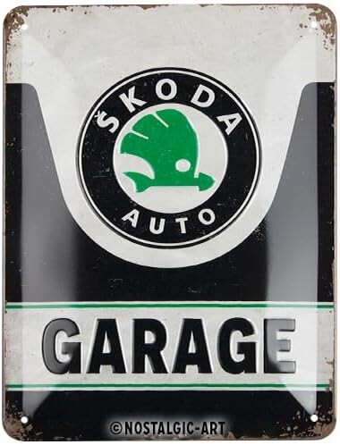 Metalskilt Škoda - Garage