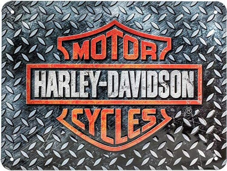 Metallschild Harley-Davidson - Diamond Plate