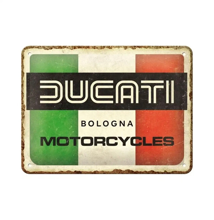 Levně Plechová cedule Ducati - Italy Giugiaro Logo, 20 x 15 cm