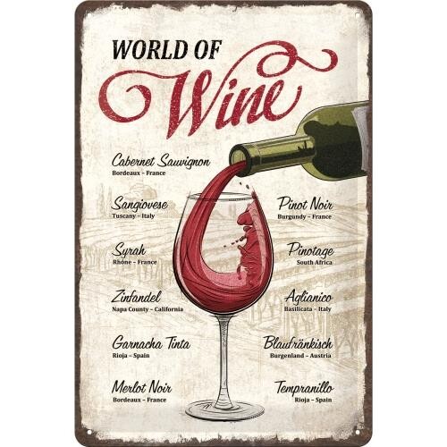 Plechová cedule World of Wine