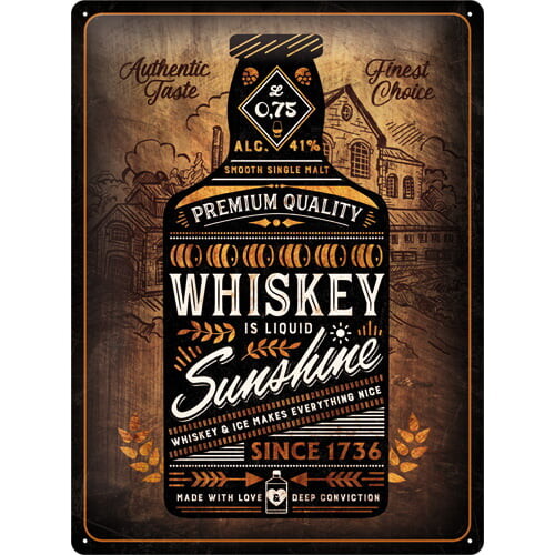 Metallschild Whiskey Sunshine