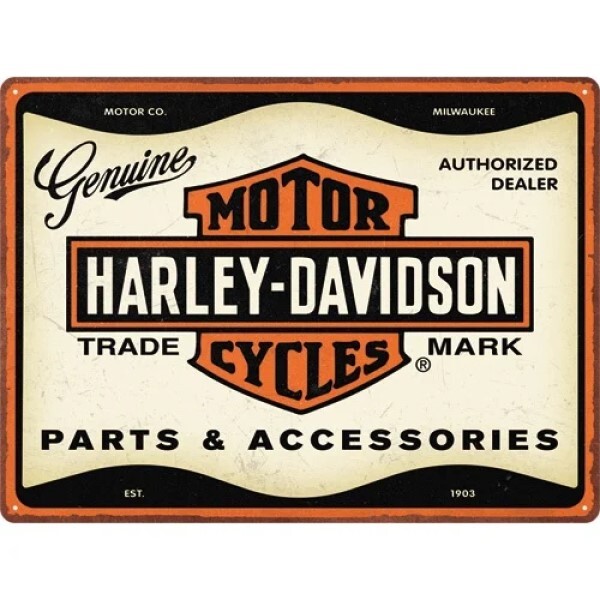 Levně Plechová cedule Harley Davidson - parts and accessori, 40 x 30 cm