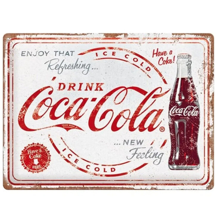 Levně Plechová cedule Coca Cola, 40 x 30 cm