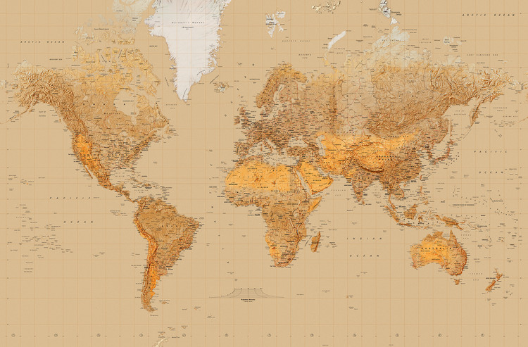 Fototapeta Starožitná mapa sveta