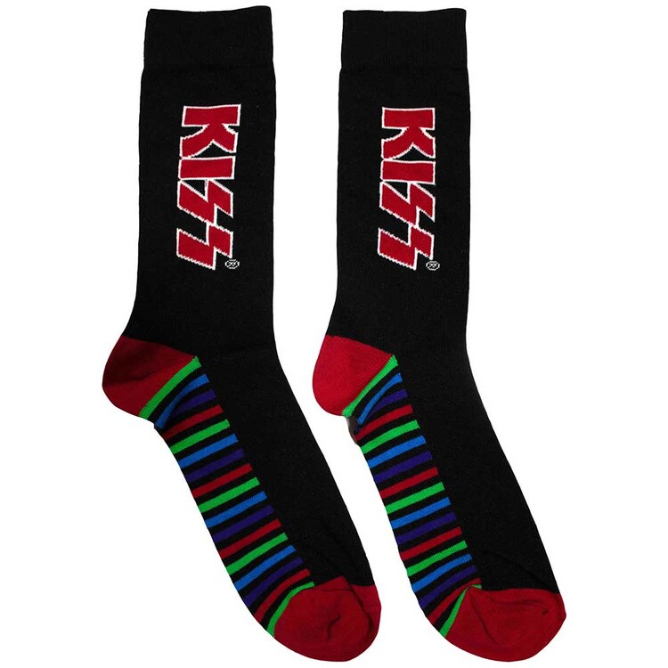 Levně Ponožky KISS - Red Logo & Stripes, EU 39 - 45 (UK 6 - 11; US 6,5 - 11,5)