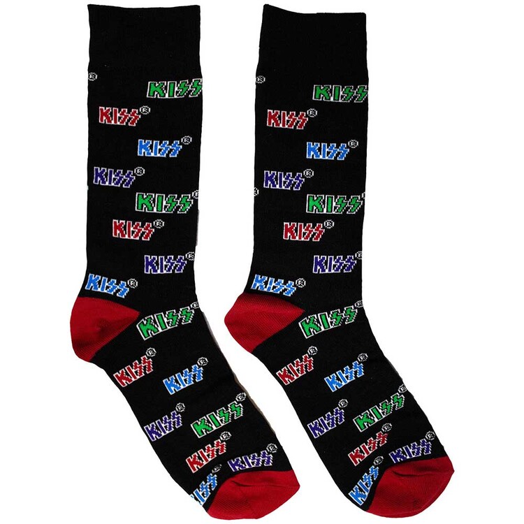 Levně Ponožky KISS - Coloured Logos Pattern, 39 - 45