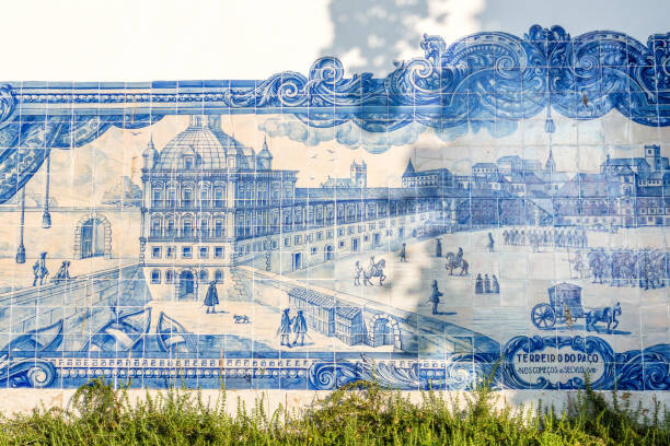 Plakát, Obraz - Blue tiles on a wall in old town of Lisbon, Santiago Urquijo, 40 × 26.7 cm