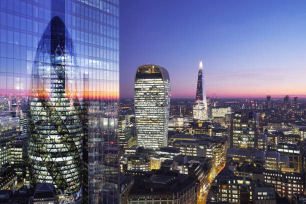 Levně Plakát, Obraz - Composite of London city skyline at, shomos uddin, 40 × 26.7 cm