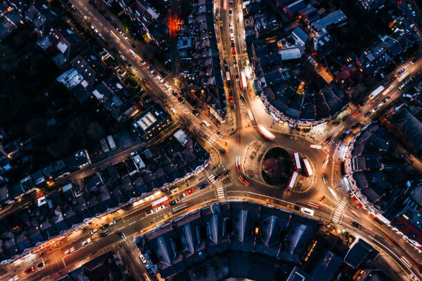 Plakát, Obraz - A night-time aerial view of Muswell Hill in London, Karl Hendon, 40 × 26.7 cm