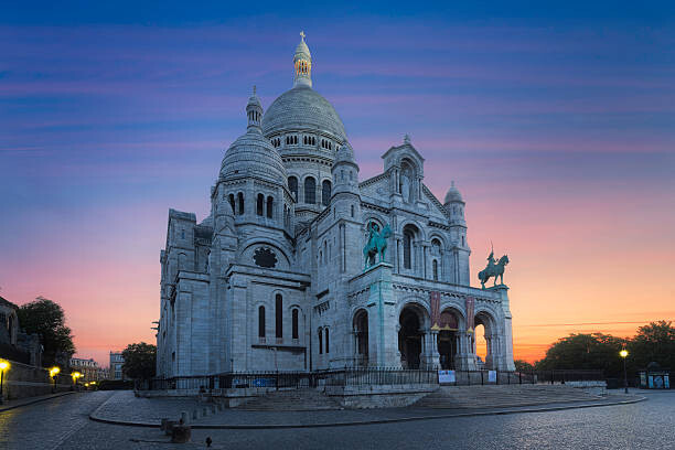 Levně Plakát, Obraz - Basilique du Sacre-Coeur de Montmartre, Paris, Julien FROMENTIN @, 40 × 26.7 cm