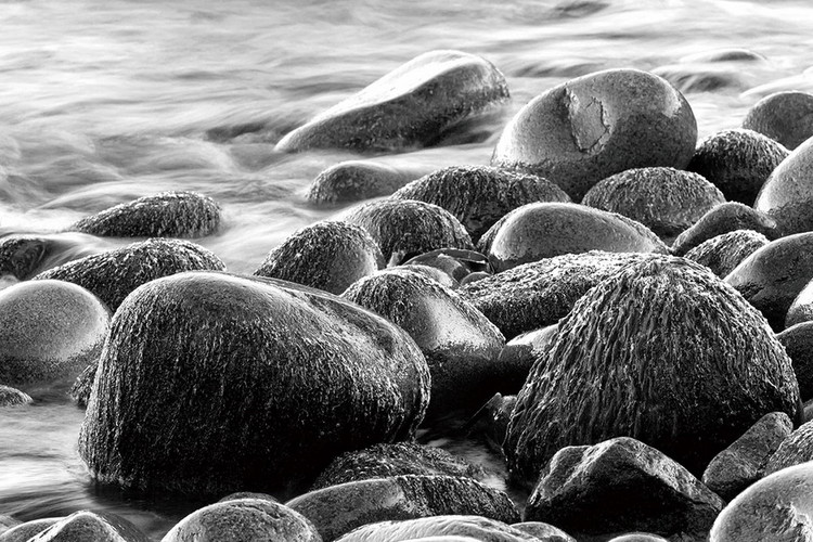 Glasbilder Sea - Grey Stones