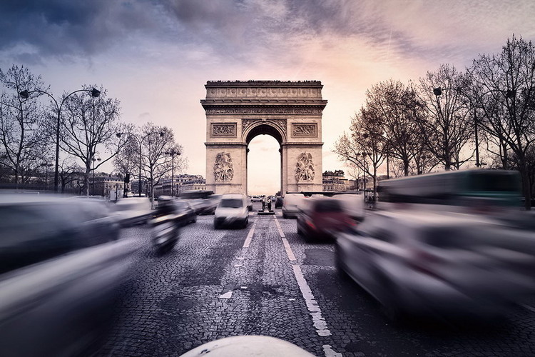 Paris - Arc de Triomphe Sunset Glassbilder