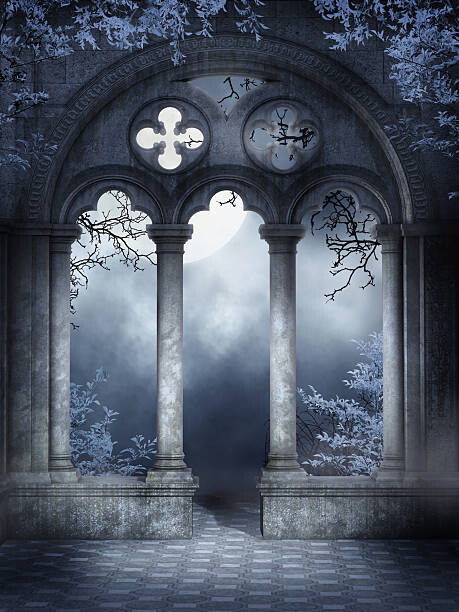 Levně Plakát, Obraz - Cloister ruins with vines, FairytaleDesign, 30 × 40 cm