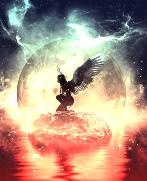 Levně Plakát, Obraz - Angel in heaven land, chainatp, 30 × 40 cm