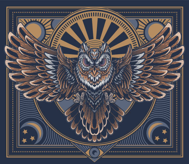 Levně Plakát, Obraz - Flying owl poster., Serhii Yakovliev, 40 × 34.7 cm