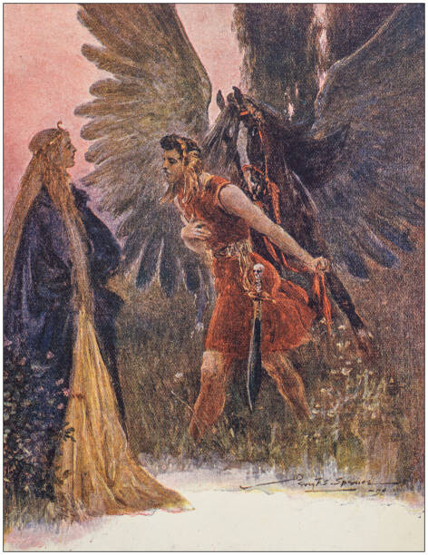 Levně Plakát, Obraz - Antique Illustration: Fantasy fable, ilbusca, 30 × 40 cm