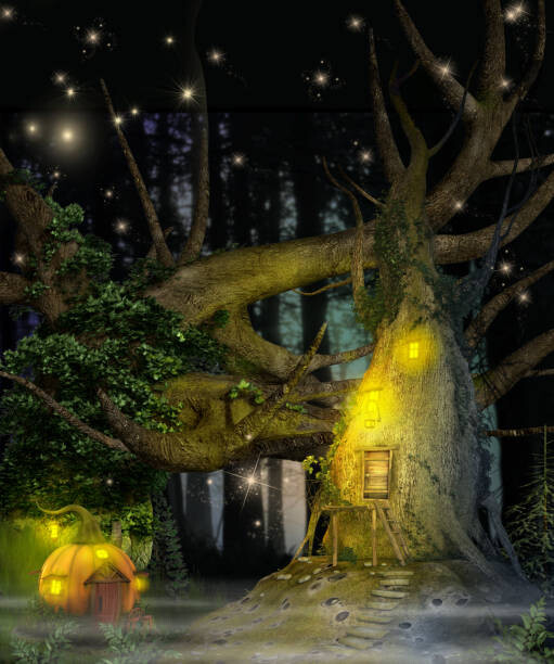 Levně Plakát, Obraz - Enchanting Fantasy Tree House, ratpack223, 33.4 × 40 cm