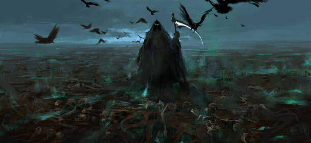 Plakát, Obraz - Death dominates the earth, 3D illustration., liuzishan, 50 × 23 cm