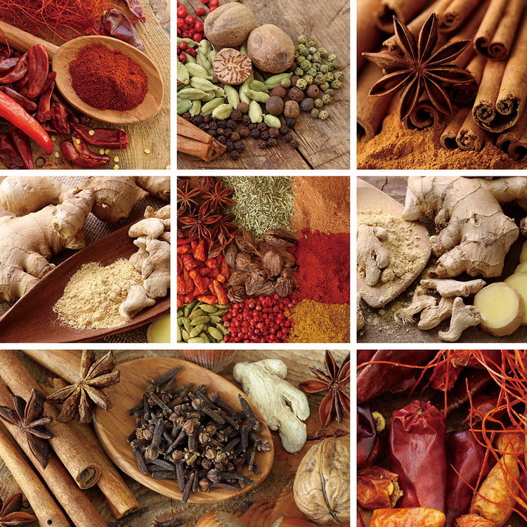 Cuadro en vidrio Spice - Collage