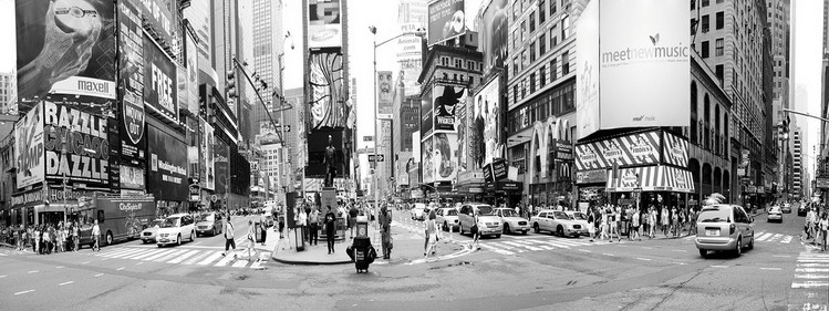 Glasbilder New York - Times Square Rush