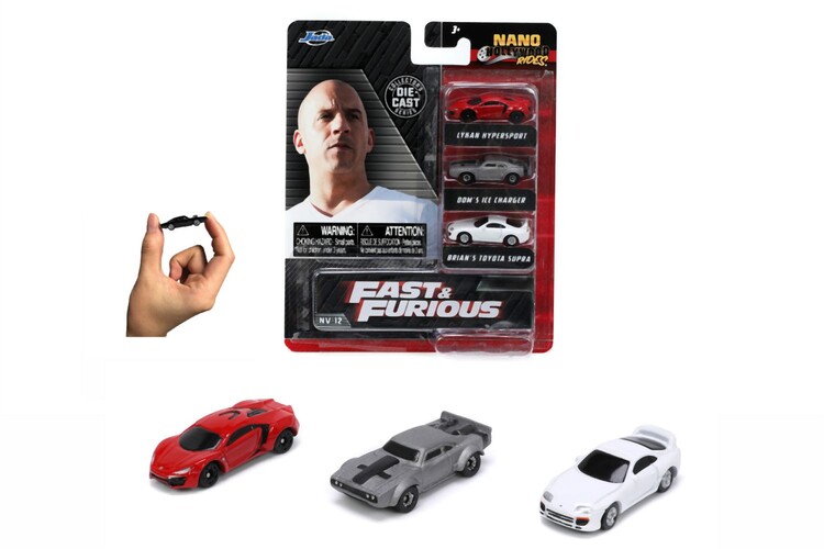 Levně Fast and Furious - Set 3pcs - Nano Cars