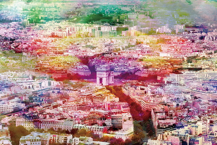 Glasbilder Paris - Colored River