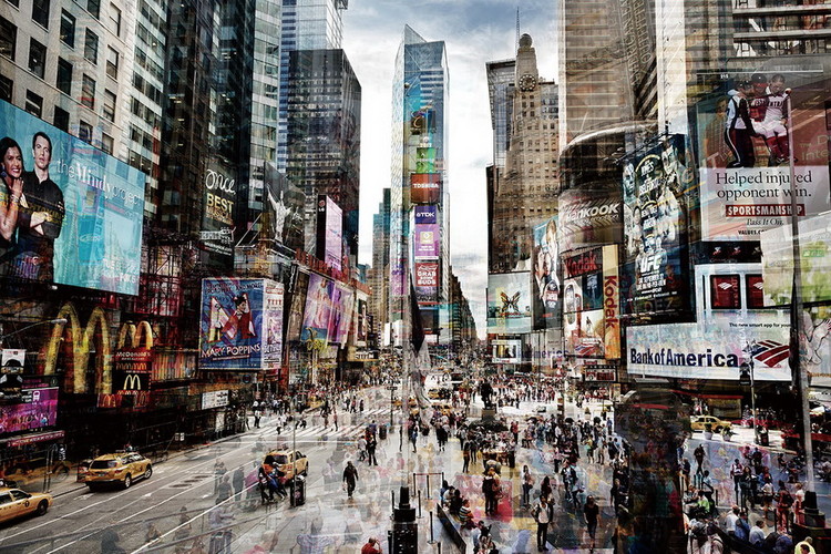 Glasbilder New York - Times Square