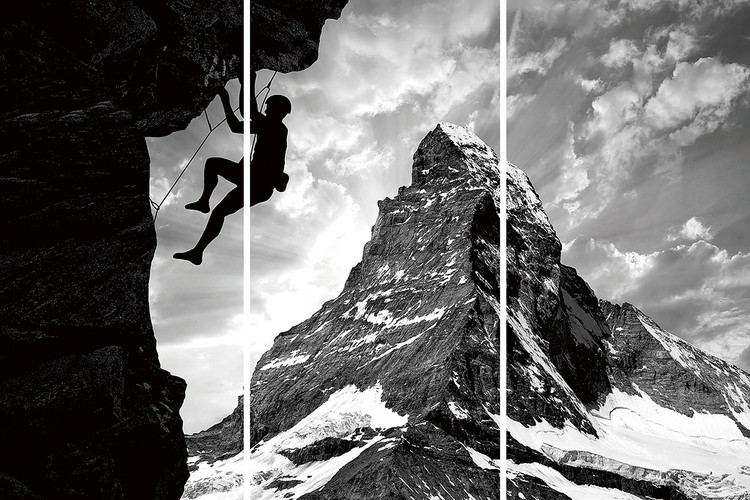 Glasbilder Be Brave - Climb the Mountain
