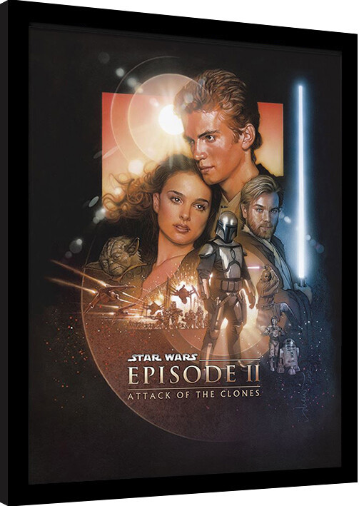 Innrammet plakat Star Wars - Episode II