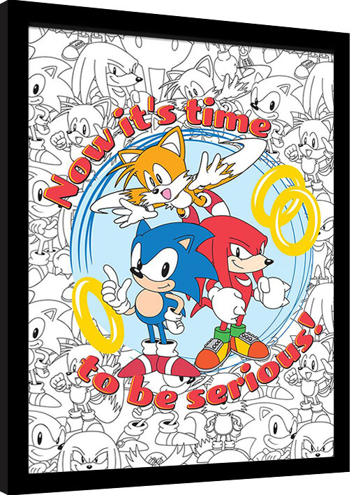 Zarámovaný plagát Sonic the Hedgehog - It's time To Be Serious