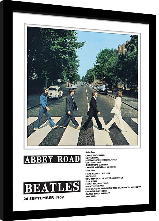 Zarámovaný plagát The Beatles - Abbey Road