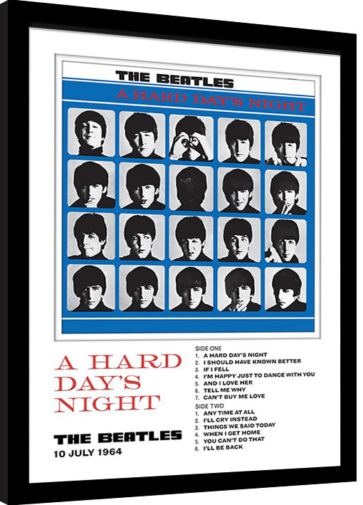 Poster incorniciato The Beatles - A Hard Day's Night