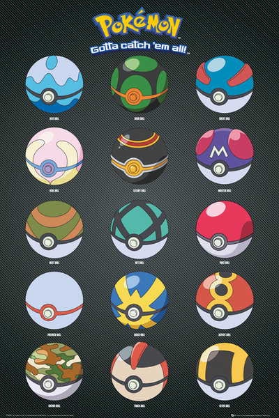Poster Pokémon - Pokeballs