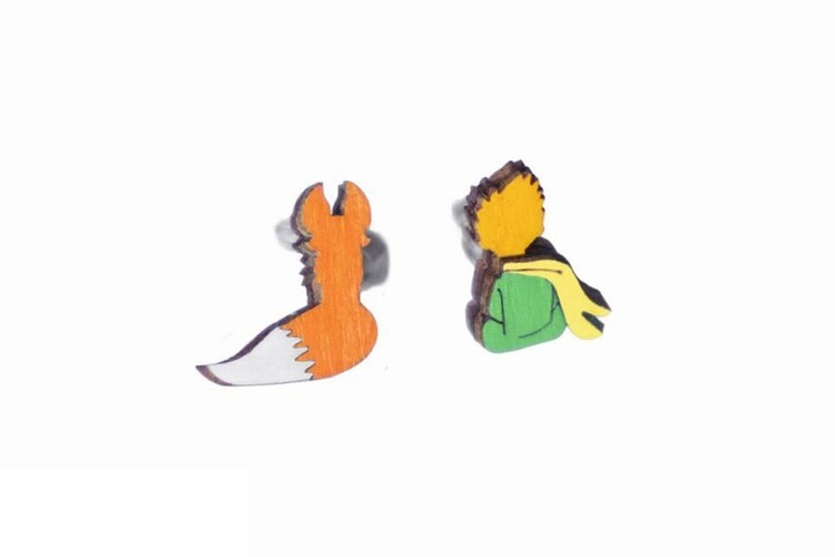 Naušnice The Little Prince - Prince & Fox