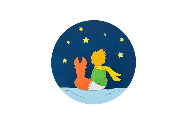 Levně Dřevěná dekorace na zeď Dřevěná dekorace na zeď The Little Prince - Prince & Fox