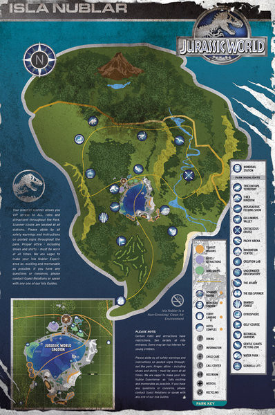 Plakát Jurassic World - Aged Map