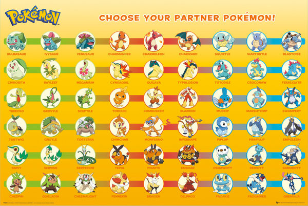 Poster Pokémon - Partner Pokémon