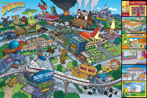 Poster Die Simpsons - Locations